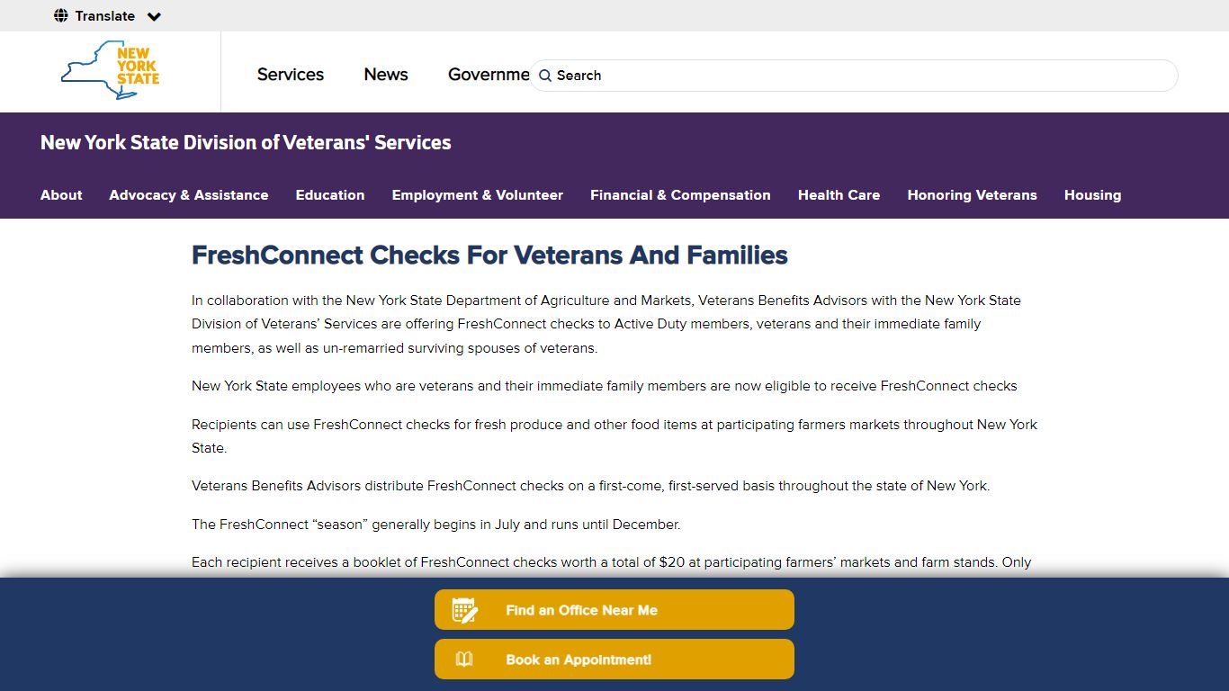 FreshConnect Checks For Veterans And Families